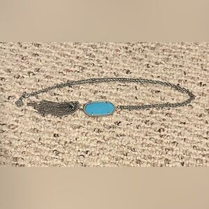 Kendra Scott Rayne Turquoise Oval Pendant Necklace in Silver